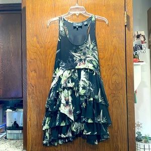 MissMe black floral summer dress, Polyester, black liner. Size S. Barely worn.